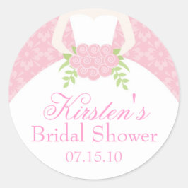 ピンク結婚ズブライダルシャワー ラウンドシール