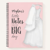 ピンク結婚ズブライドプランナーパーソナライズされた ノートブック (正面)