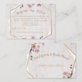 ピンク結婚ソフトフローラのR.S.V.Pカード ノートカード (正面/裏面)