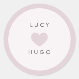 ピンク結婚ハート付きの封筒シール ラウンドシール