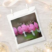 ピンク結婚ハート フェイバーバッグ (クリップ留めされた状態)