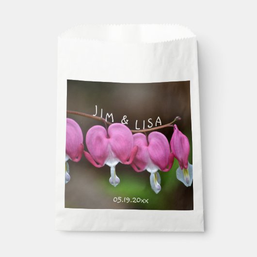 ピンク結婚ハート フェイバーバッグ (正面)