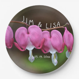 ピンク結婚ハート ペーパープレート