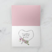 ピンク結婚バラおめでとう カード (内部)
