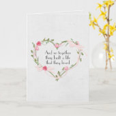 ピンク結婚バラハート カード (黄色い花)