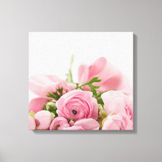 ピンク結婚バラ キャンバスプリント (正面)