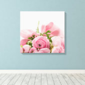 ピンク結婚バラ キャンバスプリント (インサイチュ (ウッドフロア))