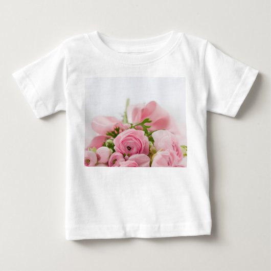 ピンク結婚バラ ベビーTシャツ (正面)