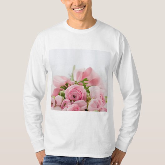 ピンク結婚バラ Tシャツ (正面)