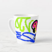 ピンク結婚フラミンゴの夏おもしろい カフェラテマグ (左アングル)