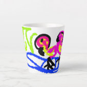 ピンク結婚フラミンゴの夏おもしろい カフェラテマグ (正面)