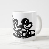 ピンク結婚フラミンゴの夏おもしろい ジャンボコーヒーマグカップ (正面右)