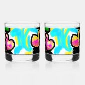 ピンク結婚フラミンゴ ウイスキーグラス (左)