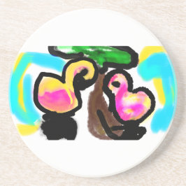 ピンク結婚フラミンゴ コースター