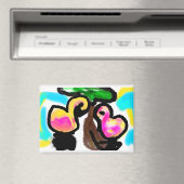 ピンク結婚フラミンゴ マグネット (インサイチュ (食洗機))