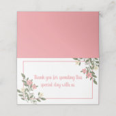 ピンク結婚フローラさん有難う花パーティー プレイスカード (外部開封)