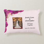 ピンク結婚フローラのアニバーサリーアクセント枕 アクセントクッション (正面)