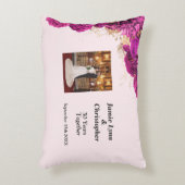 ピンク結婚フローラのアニバーサリーアクセント枕 アクセントクッション (正面(垂直))