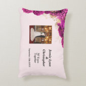 ピンク結婚フローラのアニバーサリーアクセント枕 アクセントクッション (裏面(縦))