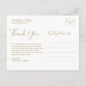 ピンク結婚フローラのコラージュサンキューカード 案内ポストカード (裏面)