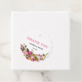 ピンク結婚フローラの丸いメッセージカード フェイバータグ (インサイチュ)