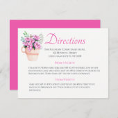 ピンク結婚フローラの方向水彩フラワー エンクロージャーカード (正面/裏面)