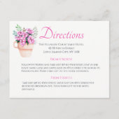 ピンク結婚フローラの方向水彩フラワー エンクロージャーカード (正面)