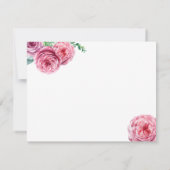 ピンク結婚フローラの白 ノートカード (裏面)
