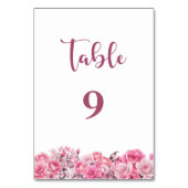 ピンク結婚フローラの表番号 テーブルナンバー (正面)