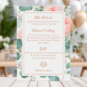 ピンク結婚フローラカード 招待状