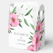 ピンク結婚フローラ白 フェイバーボックス (オープン)