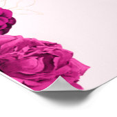 ピンク結婚フローラ記念日ポスター ポスター (角)