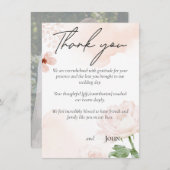 ピンク結婚フローラ サンキューカード (正面/裏面)