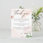ピンク結婚フローラ サンキューカード (スタンド正面)