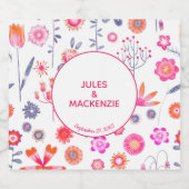 ピンク結婚フローラ ビールラベル (シングルラベル)