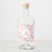 ピンク結婚フローラ リキュールボトルラベル (正面)