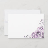 ピンク結婚フローラ 出欠カード (裏面)