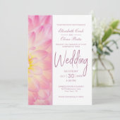 ピンク結婚フローラ 招待状 (スタンド正面)
