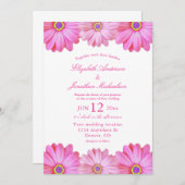 ピンク結婚フローラ 招待状 (正面/裏面)