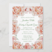 ピンク結婚フローラ 招待状 (正面)