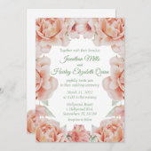 ピンク結婚フローラ 招待状 (正面/裏面)