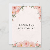 ピンク結婚フローラ 招待状 (裏面)