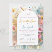 ピンク結婚フローラ 招待状 (正面)