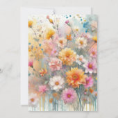 ピンク結婚フローラ 招待状 (裏面)