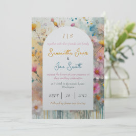 ピンク結婚フローラ 招待状