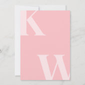 ピンク結婚モノグラム 招待状 (裏面)