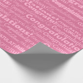 ピンク結婚ラッピング紙おめでとう ラッピングペーパー