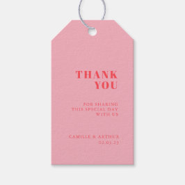 ピンク結婚レトロ ギフトタグ