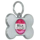 ピンク結婚ローズ写真 ペットネームタグ (正面左)