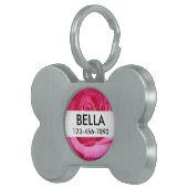 ピンク結婚ローズ写真 ペットネームタグ (正面右)